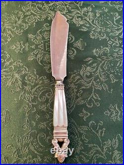 Vintage Georg Jensen Sterling Silver Cake Knife, Old Style Blade, Acorn Pattern