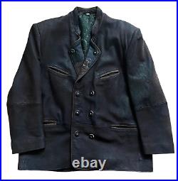 Vintage German Leather Jacket Vest Rare Old Style Size M