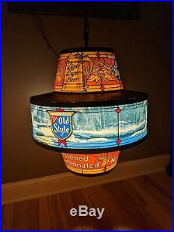 Vintage HEILEMANS OLD STYLE BEER ROTATING MOTION CEILING LIGHT BAR SIGN WATER