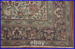 Vintage Handmade Floral Area Rug 9x11 Ft Medallion Wool Rug Traditional Style