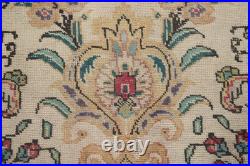 Vintage Handmade Floral Area Rug 9x11 Ft Medallion Wool Rug Traditional Style