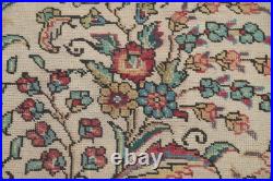 Vintage Handmade Floral Area Rug 9x11 Ft Medallion Wool Rug Traditional Style