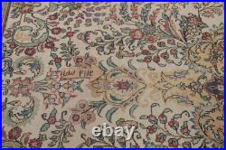 Vintage Handmade Floral Area Rug 9x11 Ft Medallion Wool Rug Traditional Style