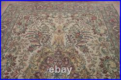 Vintage Handmade Floral Area Rug 9x11 Ft Medallion Wool Rug Traditional Style