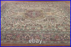 Vintage Handmade Floral Area Rug 9x11 Ft Medallion Wool Rug Traditional Style