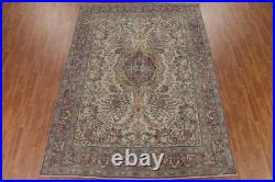 Vintage Handmade Floral Area Rug 9x11 Ft Medallion Wool Rug Traditional Style