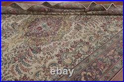 Vintage Handmade Floral Area Rug 9x11 Ft Medallion Wool Rug Traditional Style