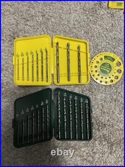 Vintage Hanson Drill Bit Lot, Old Style. High Speed Steel. 1/16 to 1/2