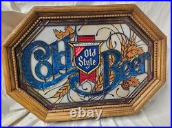 Vintage Heileman Cold Beer Series Old Style Wood Plastic Lit Working Beer Sign