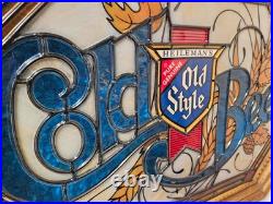 Vintage Heileman Cold Beer Series Old Style Wood Plastic Lit Working Beer Sign