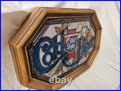Vintage Heileman Cold Beer Series Old Style Wood Plastic Lit Working Beer Sign