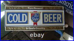 Vintage Heileman Old Style Lighted Beer Sign 36 Long