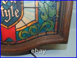 Vintage Heileman's 1970's Old Style Tall Stein Faux Stained Glass Lighted Sign