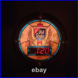 Vintage Heileman's 1988 Old Style Beer Light Sign Digital Clock