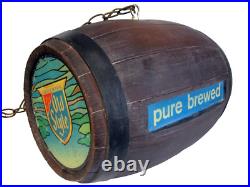 Vintage Heileman's Brewery Old Style Beer Pure Brewed Lighted Barrel