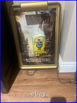 Vintage Heileman's OLD STYLE BEER 3D PANORAMA Lighted Bar Sign MUG WATERFALL
