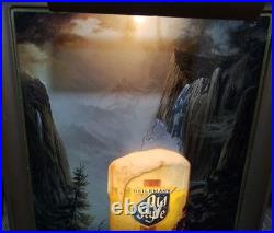 Vintage Heileman's OLD STYLE BEER 3D PANORAMA Lighted Bar Sign MUG WATERFALL