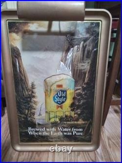 Vintage Heileman's OLD STYLE BEER 3D PANORAMA Lighted Bar Sign MUG WATERFALL