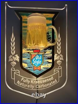 Vintage Heileman's OLD STYLE Beer BUBBLER MOTION Bar Light Sign