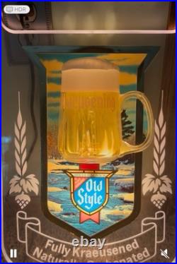 Vintage Heileman's OLD STYLE Beer BUBBLER MOTION Bar Light Sign