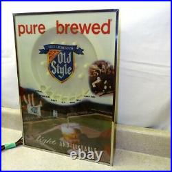 Vintage Heileman's Old Style Beer Illuminated Waterfall, Scroll/Motion Sign