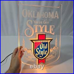 Vintage Heileman's Old Style Beer Light Sign 18 Oklahoma You've Got Style Bar