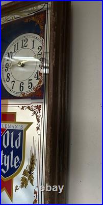 Vintage Heileman's Old Style Beer Lighted Clock Mirror Vintage Heileman's Old Style Beer Lighted Clock Mirror