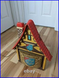Vintage Heileman's Old Style Beer Lighted Motion Sign Chalet House
