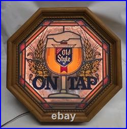 Vintage Heileman's Old Style Beer Lighted ON TAP Bar Sign from 1980