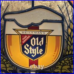 Vintage Heileman's Old Style Beer Lighted ON TAP Bar Sign from 1980