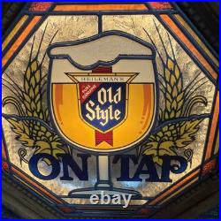 Vintage Heileman's Old Style Beer Lighted ON TAP Bar Sign from 1980