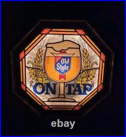 Vintage Heileman's Old Style Beer Lighted ON TAP Bar Sign from 1980