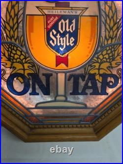 Vintage Heileman's Old Style Beer Lighted ON TAP Bar Sign from 1980