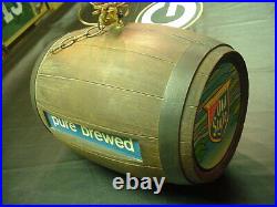 Vintage Heileman's Old Style Beer Pure Brewed Lighted Spinning Barrel Sign WORKS