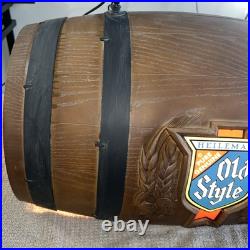 Vintage Heileman's Old Style Beer Pure Genuine Hanging Barrel Light