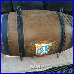 Vintage Heileman's Old Style Beer Pure Genuine Hanging Barrel Light