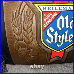 Vintage Heileman's Old Style Beer Pure Genuine Hanging Barrel Light