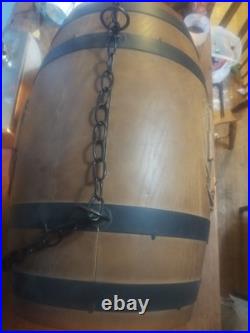 Vintage Heileman's Old Style Beer Pure Genuine Pool Table Hanging Barrel Light