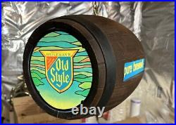 Vintage Heileman's Old Style Beer Rotating Barrel Bar Motion Light Sign WithVideo Vintage Heileman's Old Style Beer Rotating Barrel Bar Motion Light Sign WithVideo