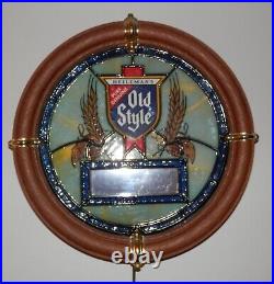 Vintage Heileman's Old Style Beer Sign Light Up Digital Clock 1988 Stained Glass
