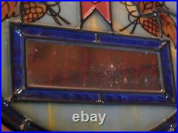 Vintage Heileman's Old Style Beer Sign Light Up Digital Clock 1988 Stained Glass