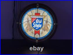 Vintage Heileman's Old Style Beer Sign Light Up Stained Glass Vintage Heileman's Old Style Beer Sign Light Up Stained Glass