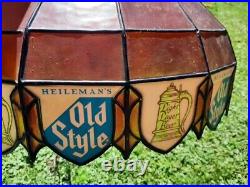 Vintage Heileman's Old Style Beer Tiffany Style Lamp-Plastic-Works. 24