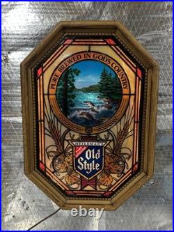 Vintage Heileman's Old Style Beer Waterfall River Motion Bar Light Sign