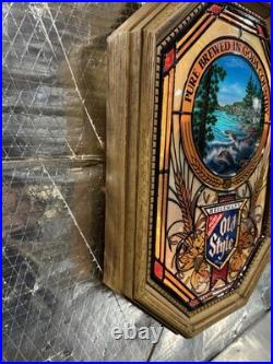 Vintage Heileman's Old Style Beer Waterfall River Motion Bar Light Sign