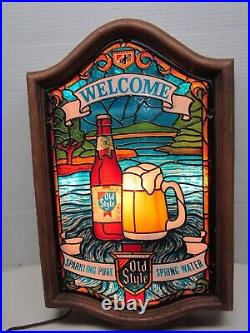 Vintage Heileman's Old Style Beer Welcome Lighted Sign
