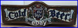 Vintage Heileman's Old Style Cold Beer Embosograph Lighted Sign 38x13.5