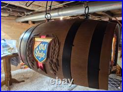 Vintage Heileman's Old Style Hanging Half Barrel Bar Light