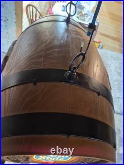 Vintage Heileman's Old Style Hanging Half Barrel Bar Light