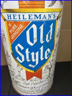 Vintage Heileman's Old Style Lager Beer Ashtray Canister Large 20 Inches Tall